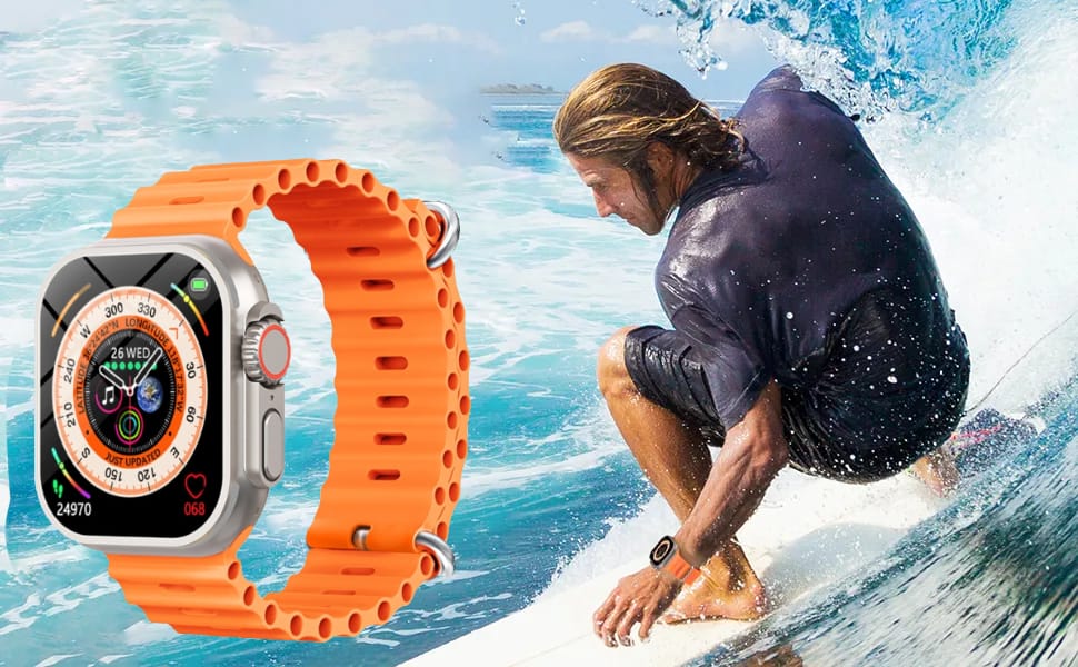 Pachet Promotional Smartwatch X8 ULTRA,Android/Ios, silicon, portocaliu, 10 inch, casti wireless EarPod Pro3 + Accesorii
