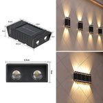 Set 4 x Lampa Solara 4 LED Lumina Bidirectionala, Alb cald