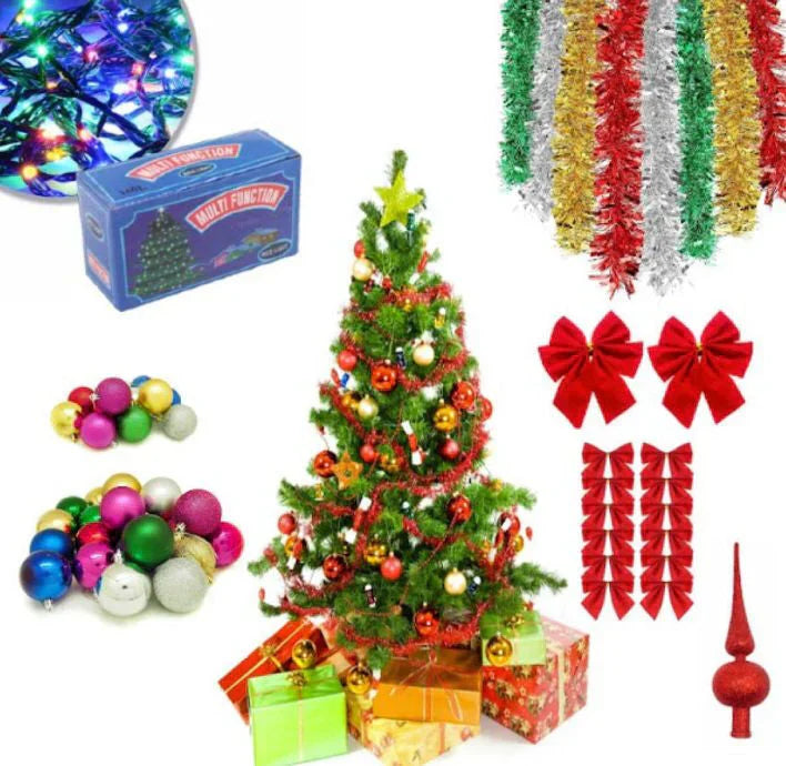 Brad De Craciun 180 Cm + Set Complet Accesorii Pentru Impodobit