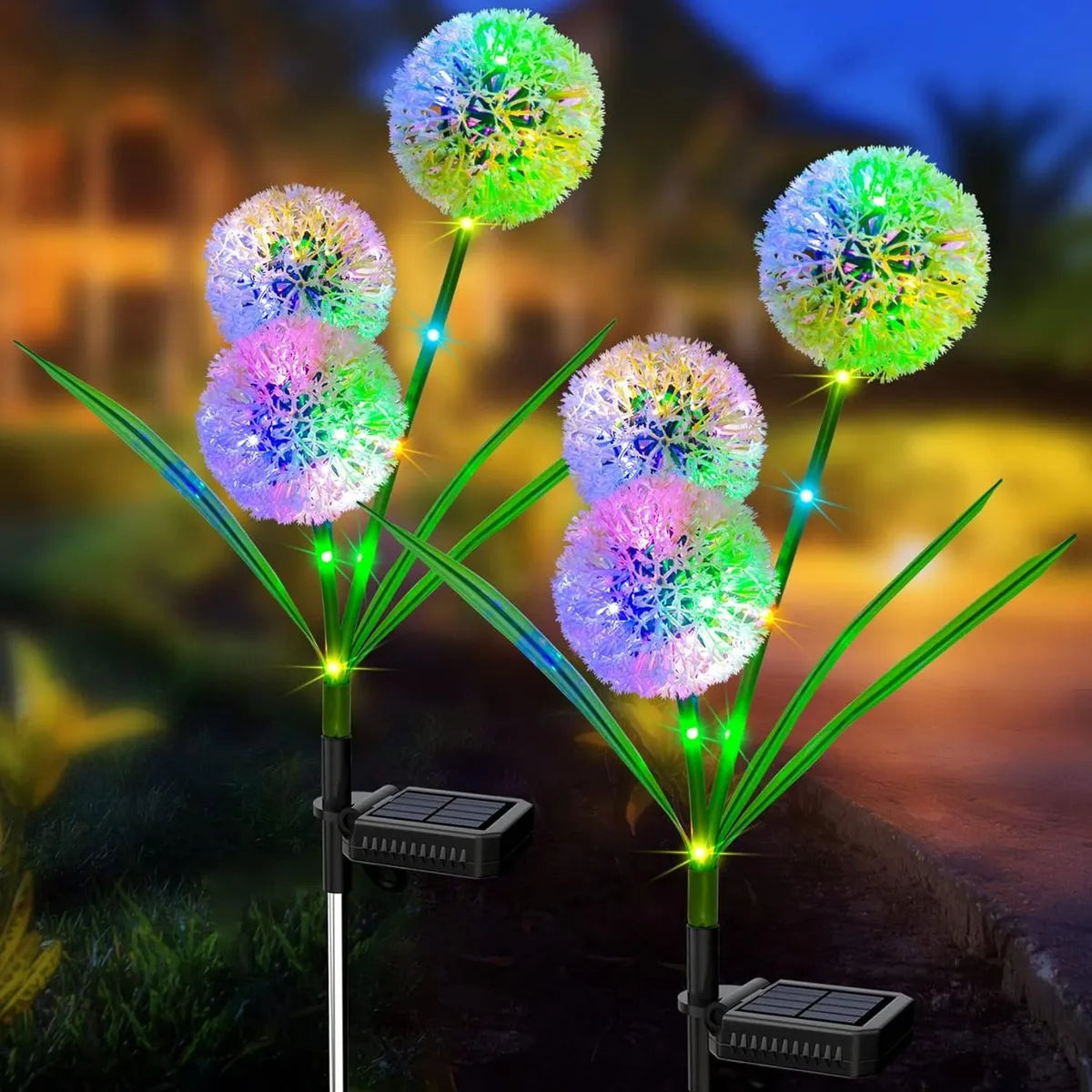 1+1 CADOU Lampa solara decorativa, 36 LED, multicolor, IP65, pentru gradina, alee, curte