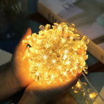Instalatie solara 50 LED, ghirlanda luminoasa cu flori multicolor