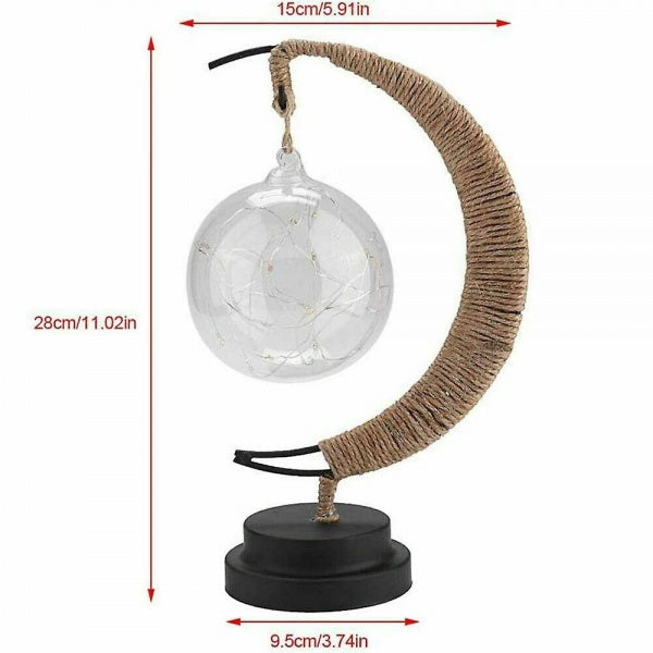 Decoratiune luminoasa luna cu glob