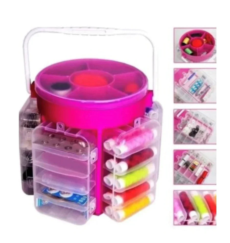 Pachet Masina de cusut electrica, portabila, cu viteza reglabila + Trusa de cusut si croitorie, portabila, cu 210 accesorii CADOU