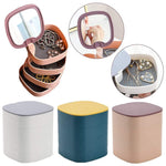 Organizator bijuterii cu oglinda, 4 setare, plastic ABS, Roz