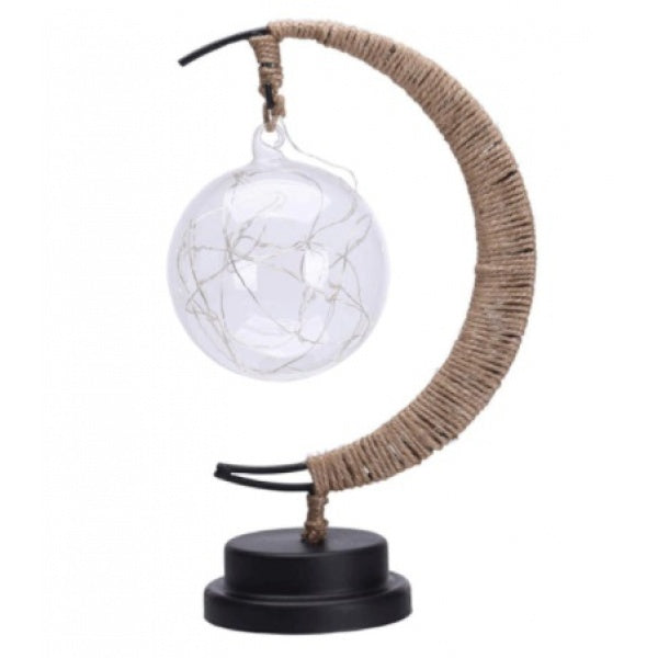 Decoratiune luminoasa luna cu glob