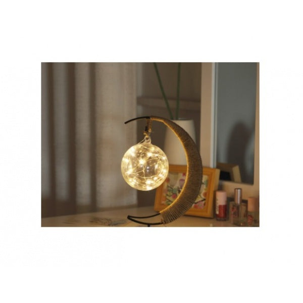 Decoratiune luminoasa luna cu glob