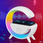 Lampa Smart LED RGB si Incarcator Wireless 15W, Lumini Ambientale, Sincronizare muzicala, Difuzore 3W, Bluetooth