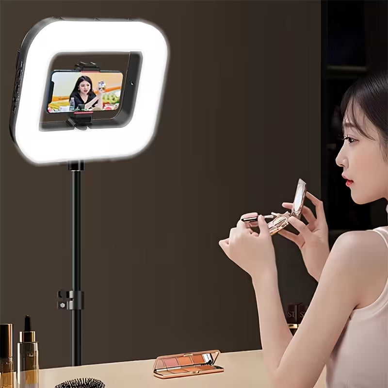 Ring Light Dreptunghiular cu Suport Telefon