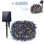 Instalatie cu incarcare solara, 500 LED, 50 metri, Multicolor, 12-14 ore de functionare + Instalatie solara 100 LED, 10 metri CADOU