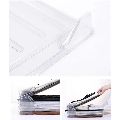 Organizator 10 tricouri / camasi EZTAX Slim din plastic Transparent