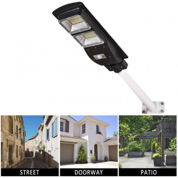 Lampa solara stradala LED, Jortan 120W, suport, telecomanda