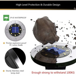 Set 4 Lampi Solare metalice Argintii Disk Lights pentru gradina + Hamac CADOU!
