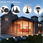 Set 4 Lampi Solare metalice Argintii Disk Lights pentru gradina + Hamac CADOU!