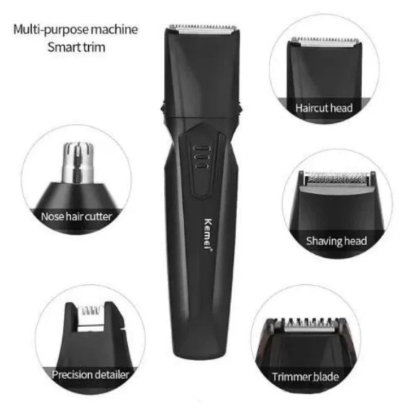 Aparat de tuns 8 in 1 Kemei KM 640 capilar si contur acumulator negru