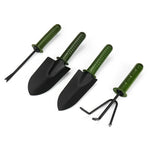 Set 4 unelte pentru gradinarit cu maner verde + manusi de lucru CADOU