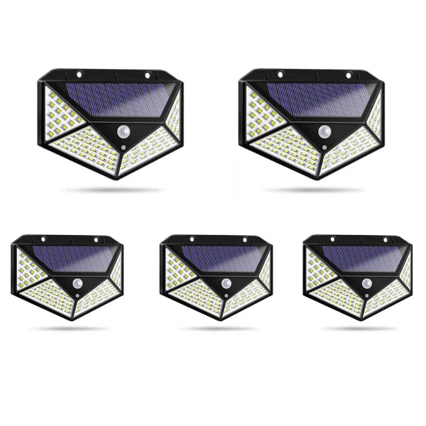 Set 5 lampi solare Jortan, 8 celule, 160 LED-uri COB, Telecomanda + 5 Lampi solare cu 100 LED, senzor de miscare CADOU