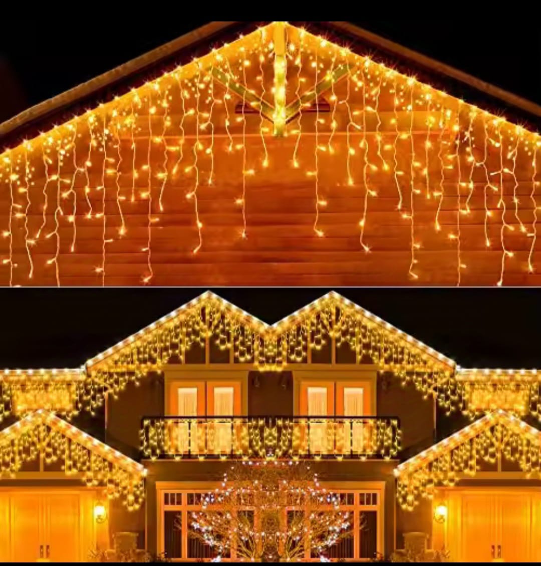 1+1 CADOU Instalatie franjuri 12m, 300 LED-uri, de exterior, interconectabile
