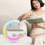 Lampa Smart LED RGB si Incarcator Wireless 15W, Lumini Ambientale, Sincronizare muzicala, Difuzore 3W, Bluetooth