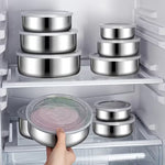 Pachet 1+1 CADOU Set de 5 recipiente alimentare din oțel inoxidabil cu capac