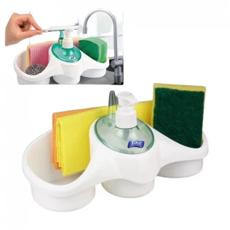 Tigaie electrica 26cm, inteligenta, multifunctionala 3L + Dispenser detergent vase cu suport pentru burete CADOU