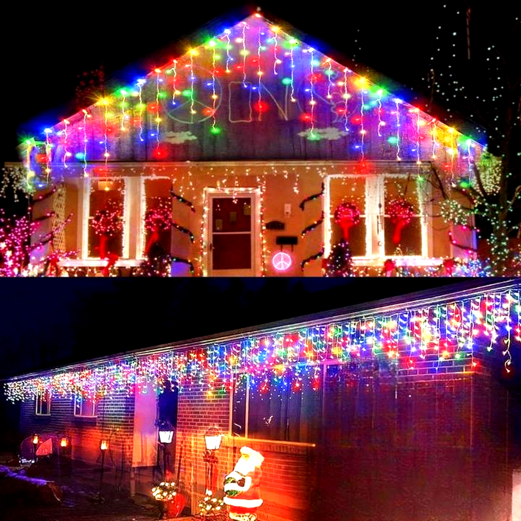 1+1 CADOU Instalatie franjuri 12m, 300 LED-uri, de exterior, interconectabile