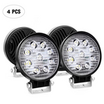 Set 4 proiectoare rotunde, 9 LED 42W auto off-road, IP 67
