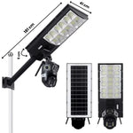 Lampa Solara cu Camera Supraveghere 450W, IP65, Detectie Miscare, Panou Solar Integrat, Monitorizare 24/7, Control Telefon, Rotatie 360°