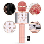Microfon karaoke fara fir, acumulator incorporat. Compatibil iOS si android, tablete iPad si PC, bluetooth