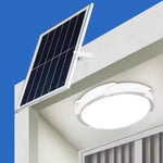 Plafoniera solara 60W Jortan, 74 LED, cu senzor de amurg incorporat si telecomanda + Lampa solara cu 100 LED CADOU