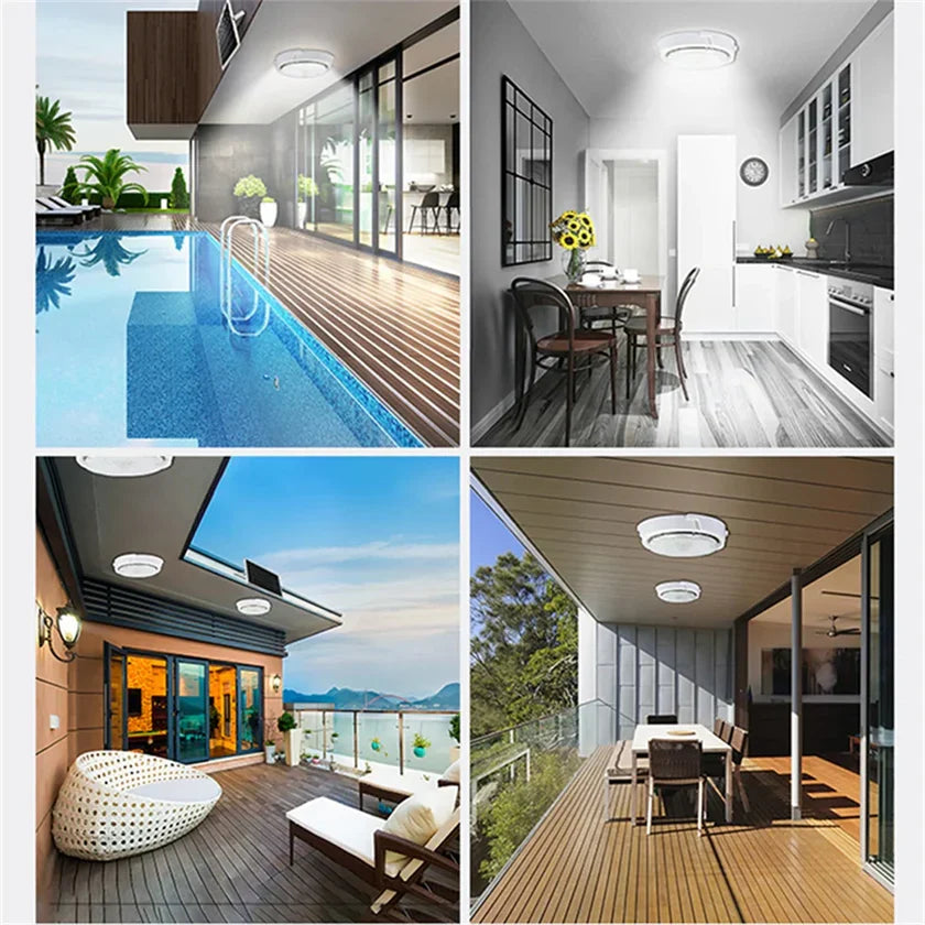 Plafoniera solara 100W Jortan, 108 LED, cu senzor de amurg incorporat si telecomanda + Lampa solara cu 100 LED CADOU