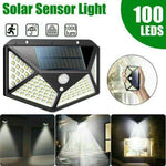 Set 3 x Lampa 100 LED cu panou solar, senzor de miscare