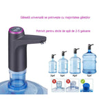 Pompa electrica pentru bidon, dispenser de apa, reincarcabil, 3 l/min, 1200 mAh, 4W, Negru