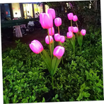 1+1 CADOU Lampa solara LED cu flori, 75x5x5cm, IP65, pentru decorare gradina, mov