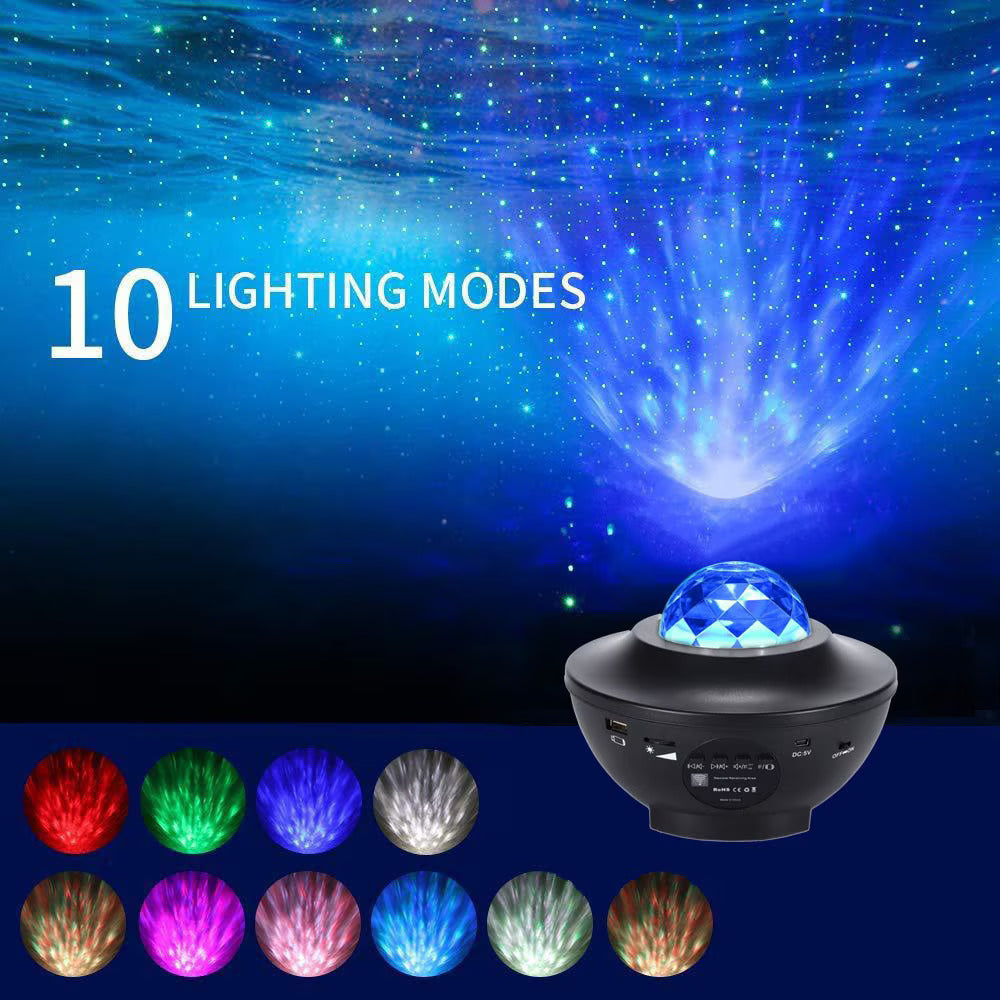 Proiector Amouhom, Lumini LED, Telecomanda, Bluethooth, Cablu USB