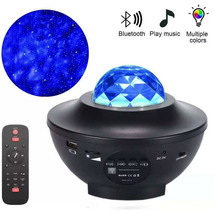Proiector Amouhom, Lumini LED, Telecomanda, Bluethooth, Cablu USB