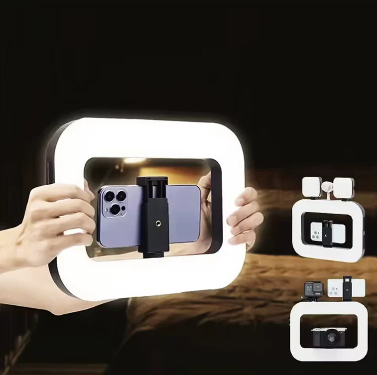 Ring Light Dreptunghiular cu Suport Telefon