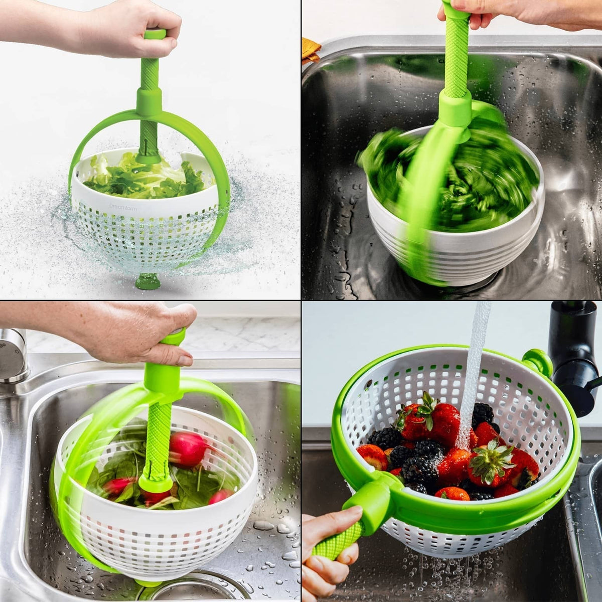 Strecuratoare multifunctionala rotativa, cu maner, verde