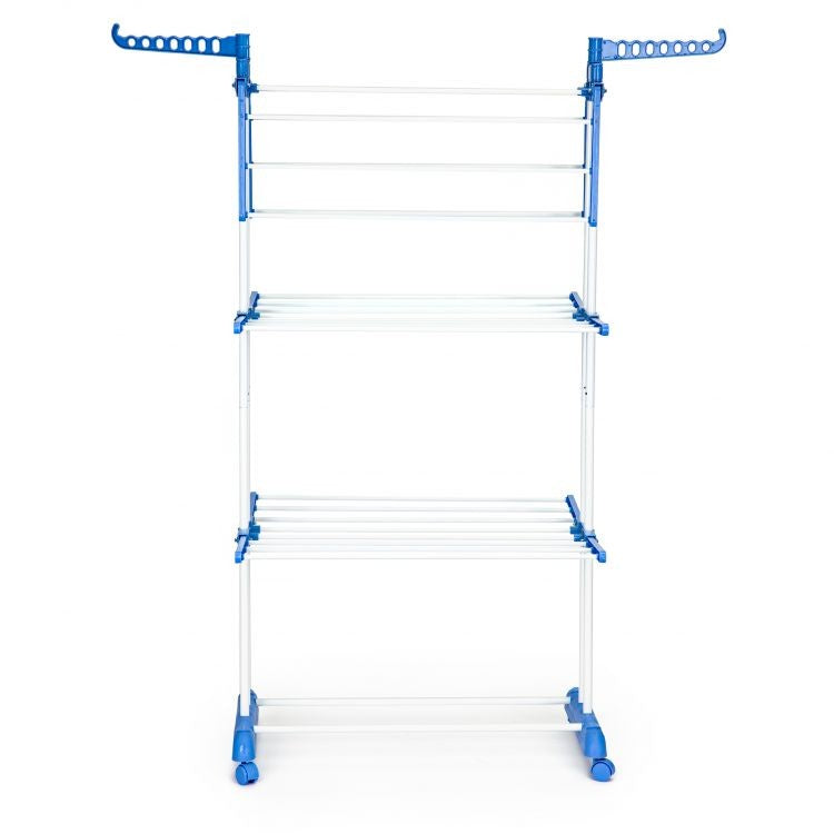 Uscator de rufe vertical mobil si pliabil cu suport umerase + Set 24 carlige CADOU