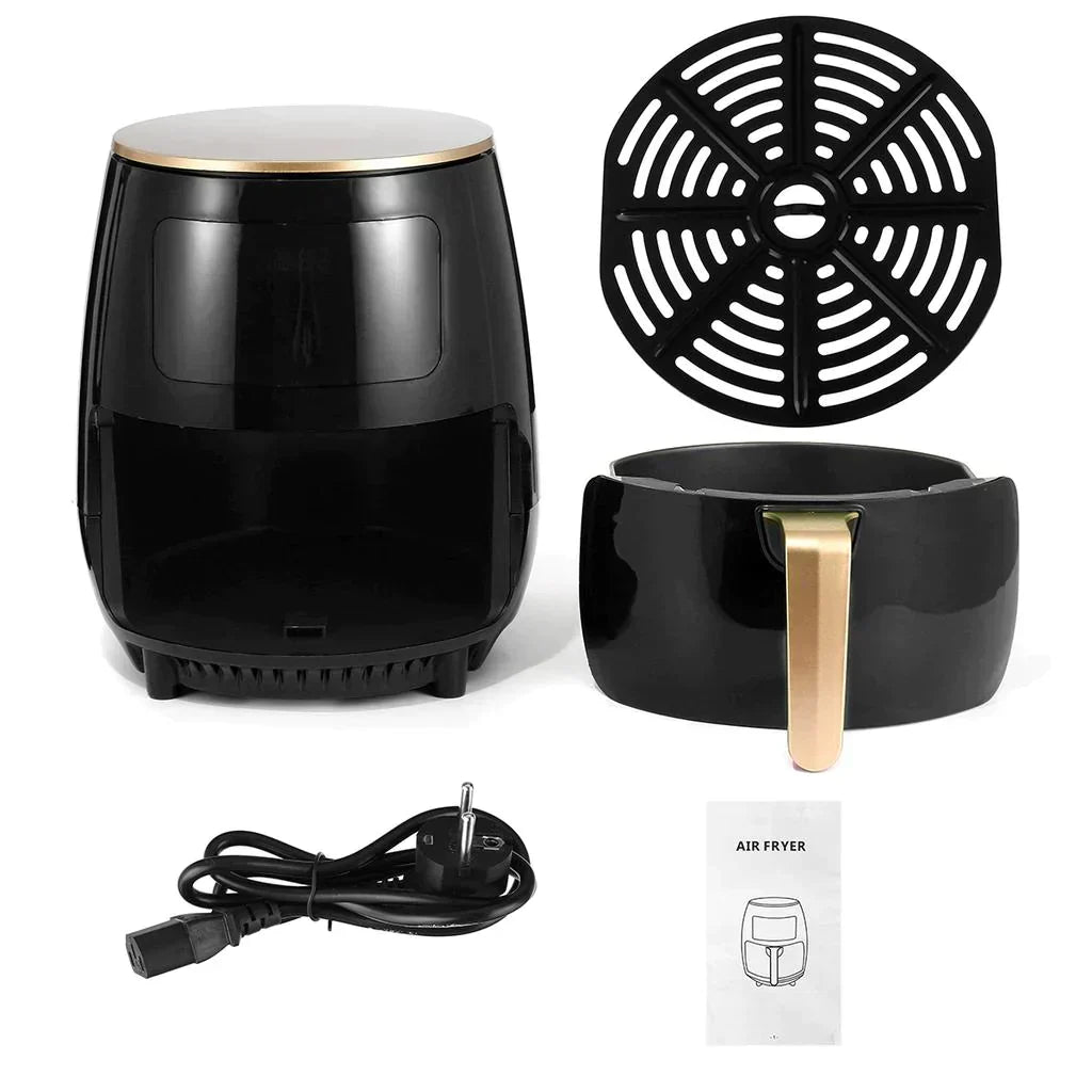 Friteuza fara Ulei cu aer cald, Functie de Coacere, 6L, LCD + CADOU 100 Buc. hartii de copt