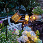 Lampa solara decorativa tip stropitoare – LED cu efect cascada, pentru gradina si terasa din ABS si metal