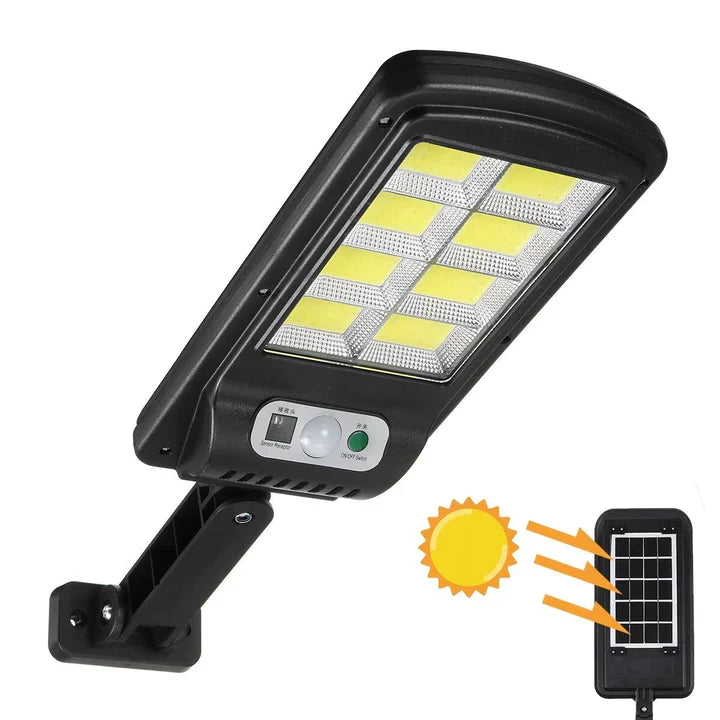 Set 5 lampi solare Jortan, 8 celule, 160 LED-uri COB, Telecomanda + 5 Lampi solare cu 100 LED, senzor de miscare CADOU