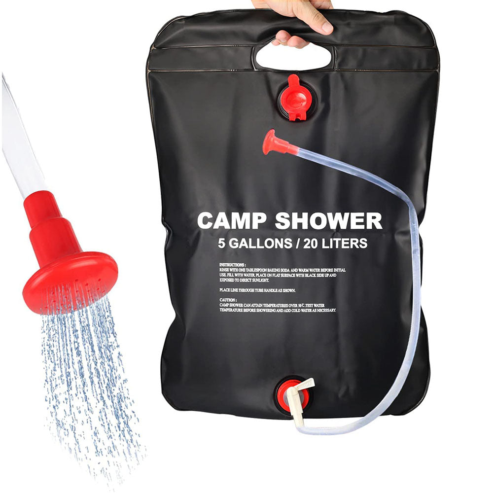 Dus solar pentru camping, PVC, reglabil, capacitate 20 litri + Lanterna tip felinar solar cu functie incarcare telefon CADOU