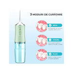Irigator oral pentru dus bucal cu 4 capete de curatare, rezervor 220 ml