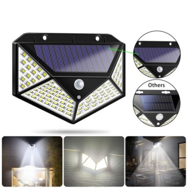 Set 5 Lămpi solare cu senzor de miscare, 100 LED