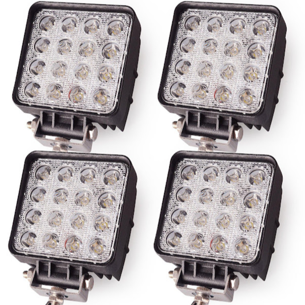 Set 4 proiectoare 16 LED 48W auto IP 67