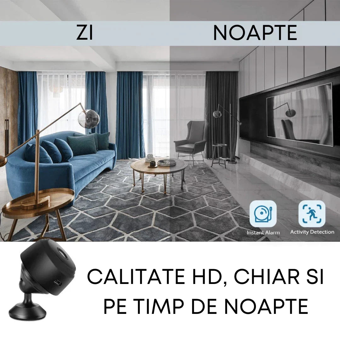 Set 2 x Camera video Wi-Fi 1080p HD, NightVision, Senzor de miscare + 2 x Card 32GB CADOU