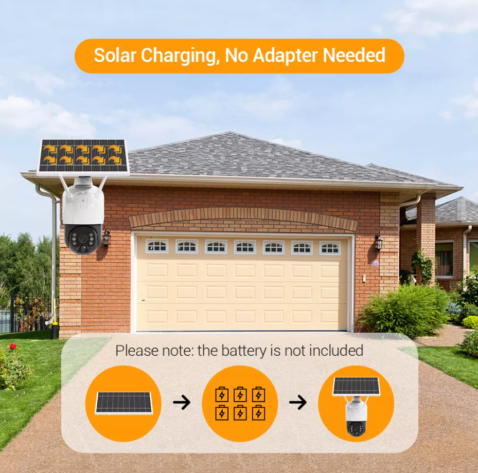 Camera Supraveghere solara , conexiune 4G, 4MP 2048 x 1536 cu panou solar
