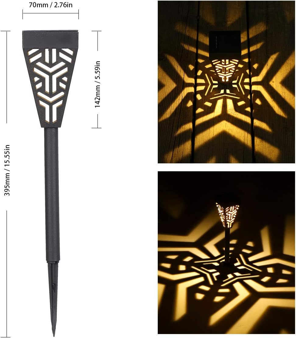 Set 6 lampi solare decorative pentru gradina alb cald model triunghi