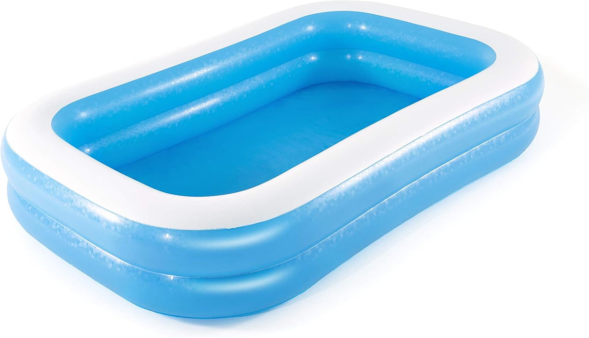 Pachet promotional Piscina Gonflabila cu 2 inele + Hamac din bumbac, dimensiuni 200 x 80 cm + Pompa electrica CADOU