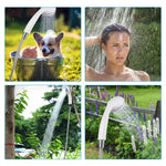 Pachet promotional pentru camping - Dus portabil de camping, Lanterna tip felinar solar, Aragaz portabil camping